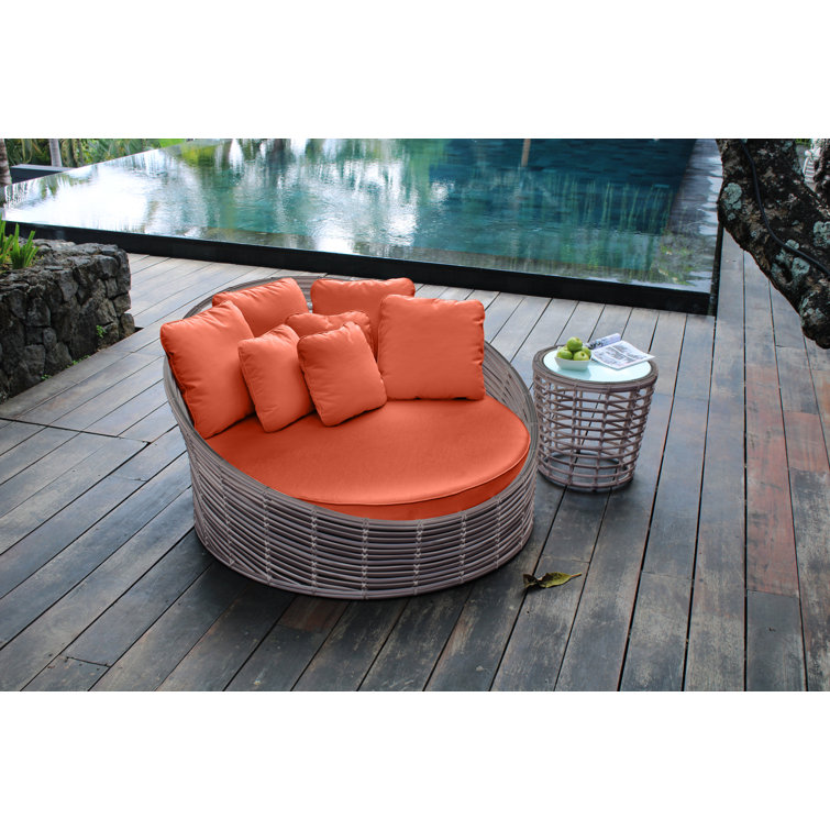 Skyline Design Villa 63'' Wide Outdoor Wicker Patio Daybed with